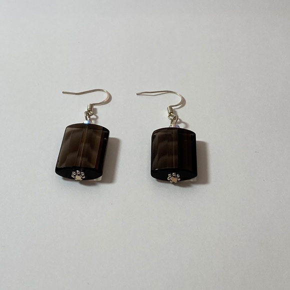 Genuine Natural Smoky Quartz Earrings - Picture 4 of 7